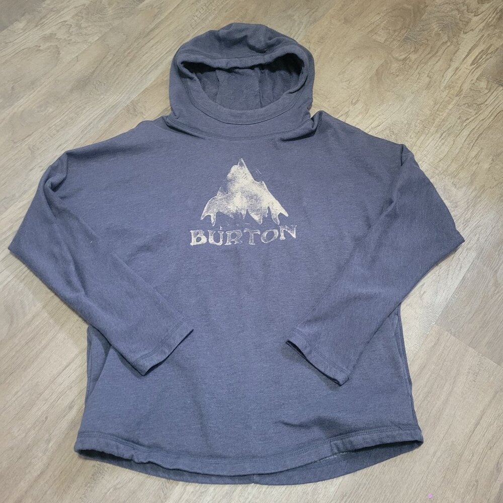 WOMENS SIZE MEDIUM BLUE AND GREY MOUNTAIN BURTON HOODIE - GUC